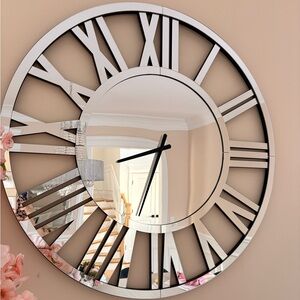 Everly Quinn Silver Roman Numeral Wall Clock